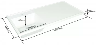 Раковина над стиральной машиной СанТа Лидер 900106N 100см левая белый